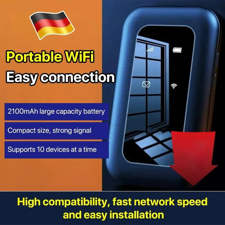 Portable WiFi Pro Booster for high-speed internet, compact design, white gadget for seamless connectivity anywhere.