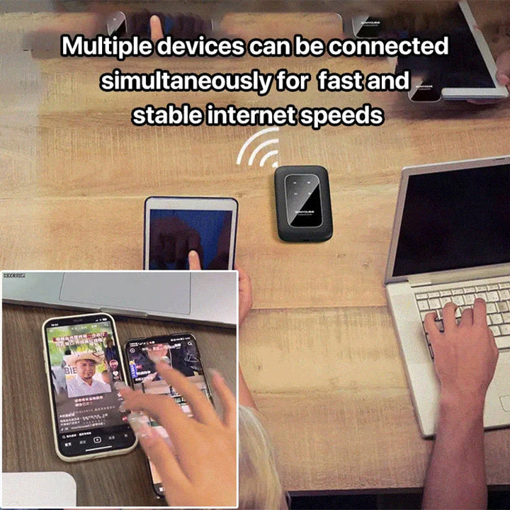Portable WiFi Pro Booster for high-speed internet, compact design, white gadget for seamless connectivity anywhere.