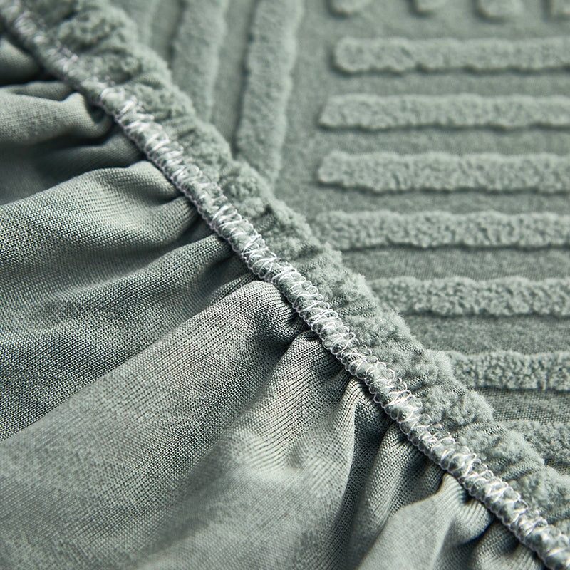 "Premium zig zag sectional sofa cover; modern, durable fabric, adds style and protection; ideal for pet-friendly homes."
