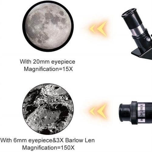 "Professional telescope with tripod for stargazing, featuring 70mm aperture, ideal for moon watching and celestial viewing."