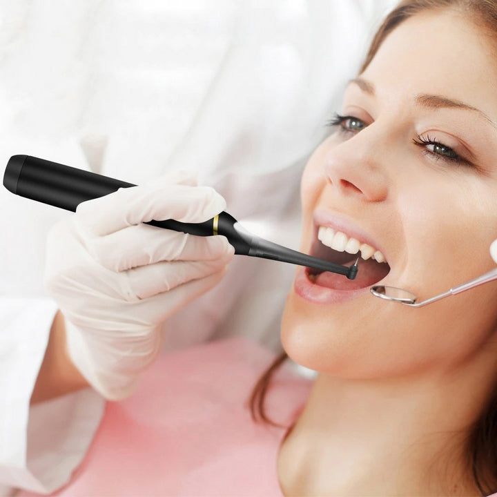 "Rechargeable ultrasonic dental scaler with sleek design, high-frequency vibrations, USB rechargeable for effective oral care