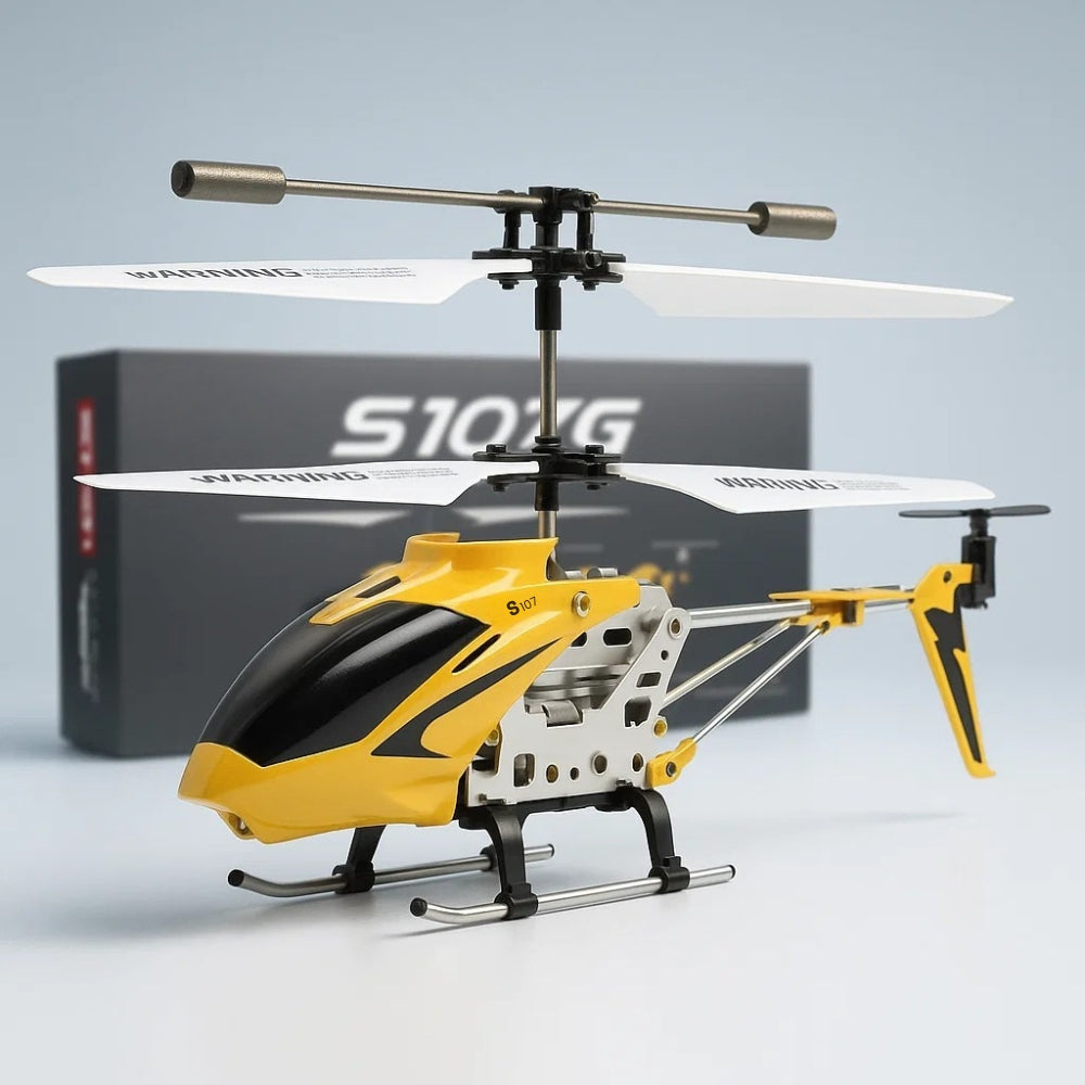 Red Hercules Unbreakable Mini RC Helicopter with Gyro, robust design, vivid hue, metal frame, ideal for kids and beginners.