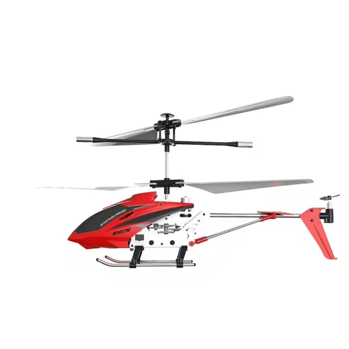 Red Hercules Unbreakable Mini RC Helicopter with Gyro, robust design, vivid hue, metal frame, ideal for kids and beginners.