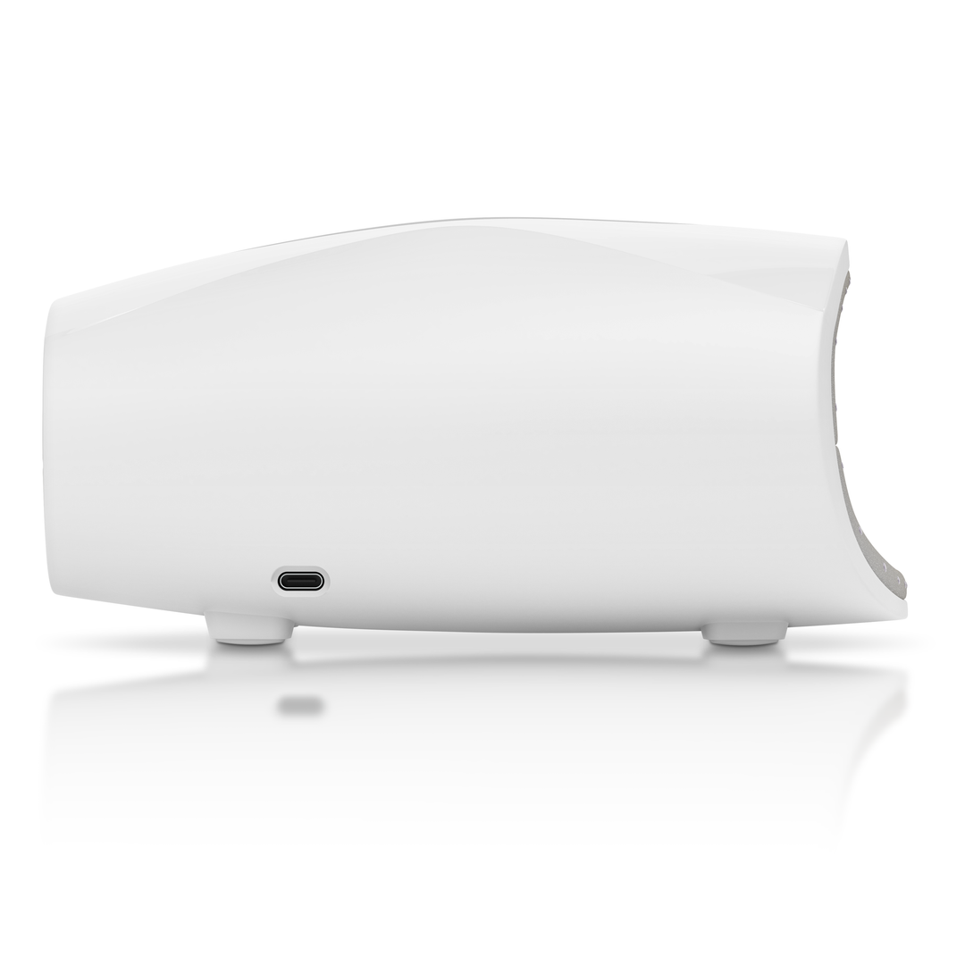 "Rejuvenating cordless electric hand massager with heat, ergonomic design, compact, white color, ideal for hand pain relief."