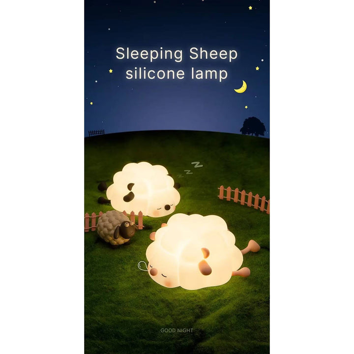 Silicone animal night light for kids with Panda, Sheep, and Rabbit shapes, USB rechargeable, touch-sensitive brightness.