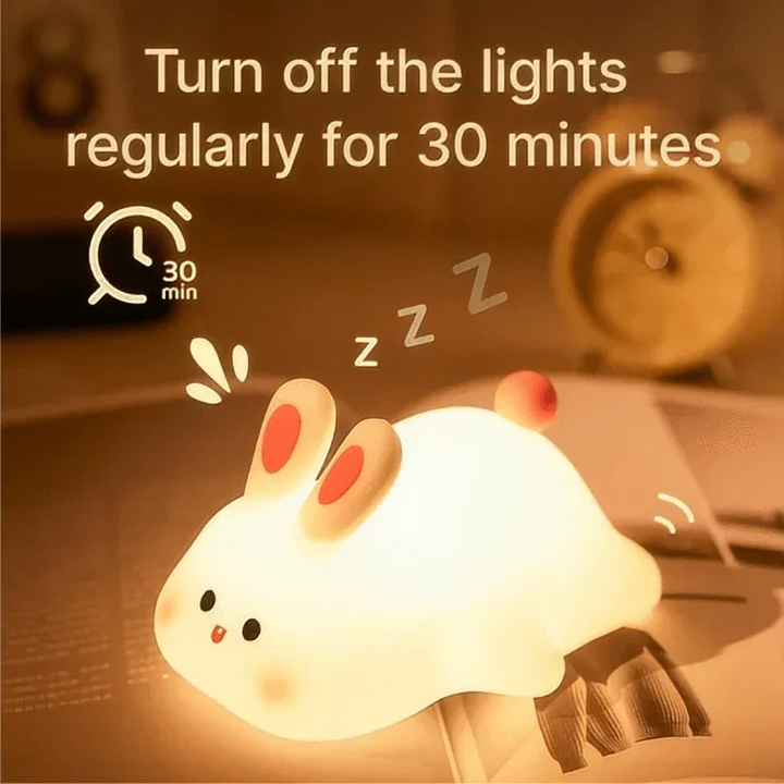 Silicone animal night light for kids with Panda, Sheep, and Rabbit shapes, USB rechargeable, touch-sensitive brightness.