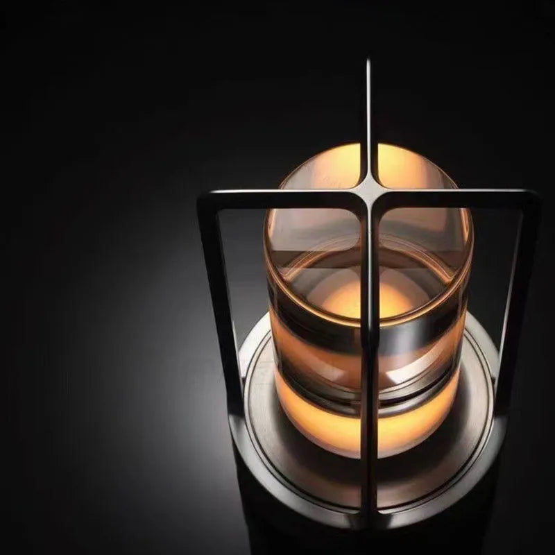 "Sleek cordless metal Nordic LED table lamp with touch dimming, minimalist design, ideal for modern home decor."