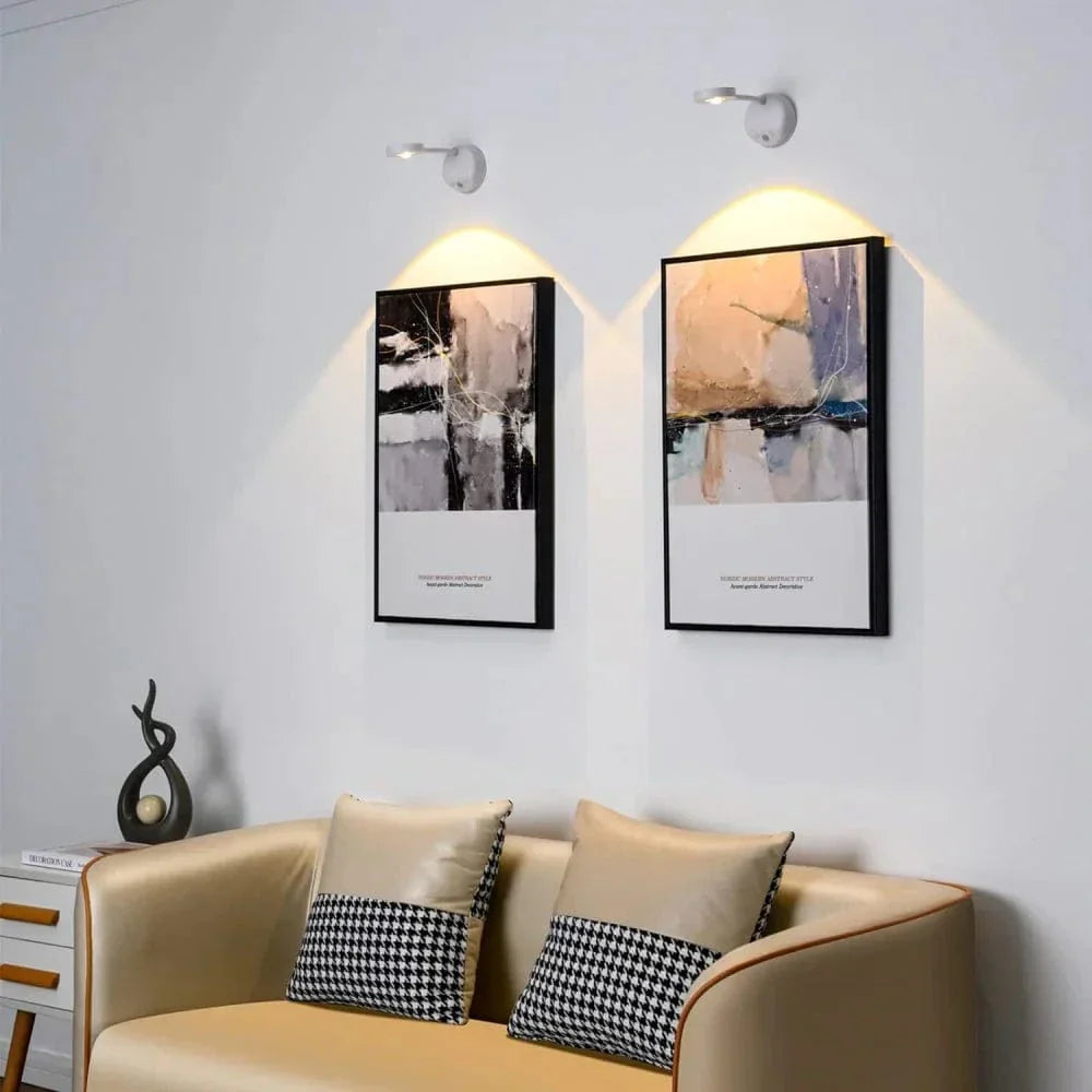 "Sleek LED motion light with 360° rotation, advanced sensor, and customizable colors for versatile lighting in any space."