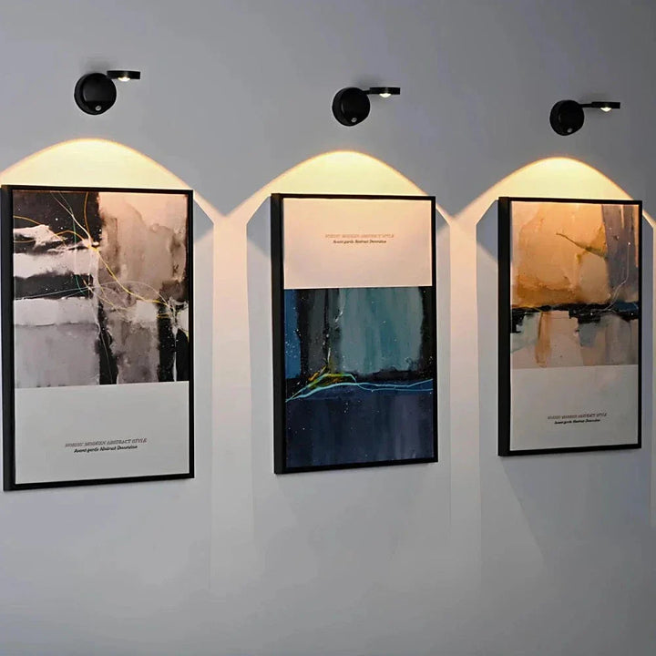 "Sleek LED motion light with 360° rotation, advanced sensor, and customizable colors for versatile lighting in any space."
