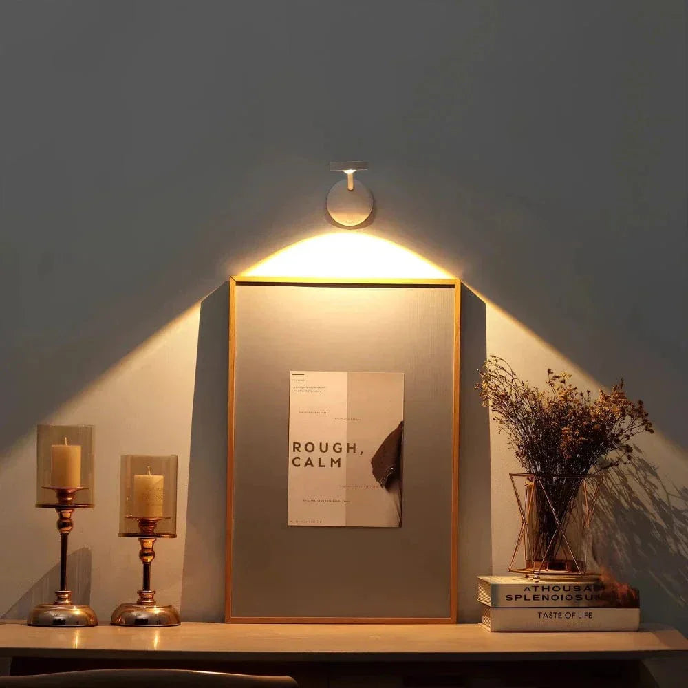 "Sleek LED motion light with 360° rotation, advanced sensor, and customizable colors for versatile lighting in any space."
