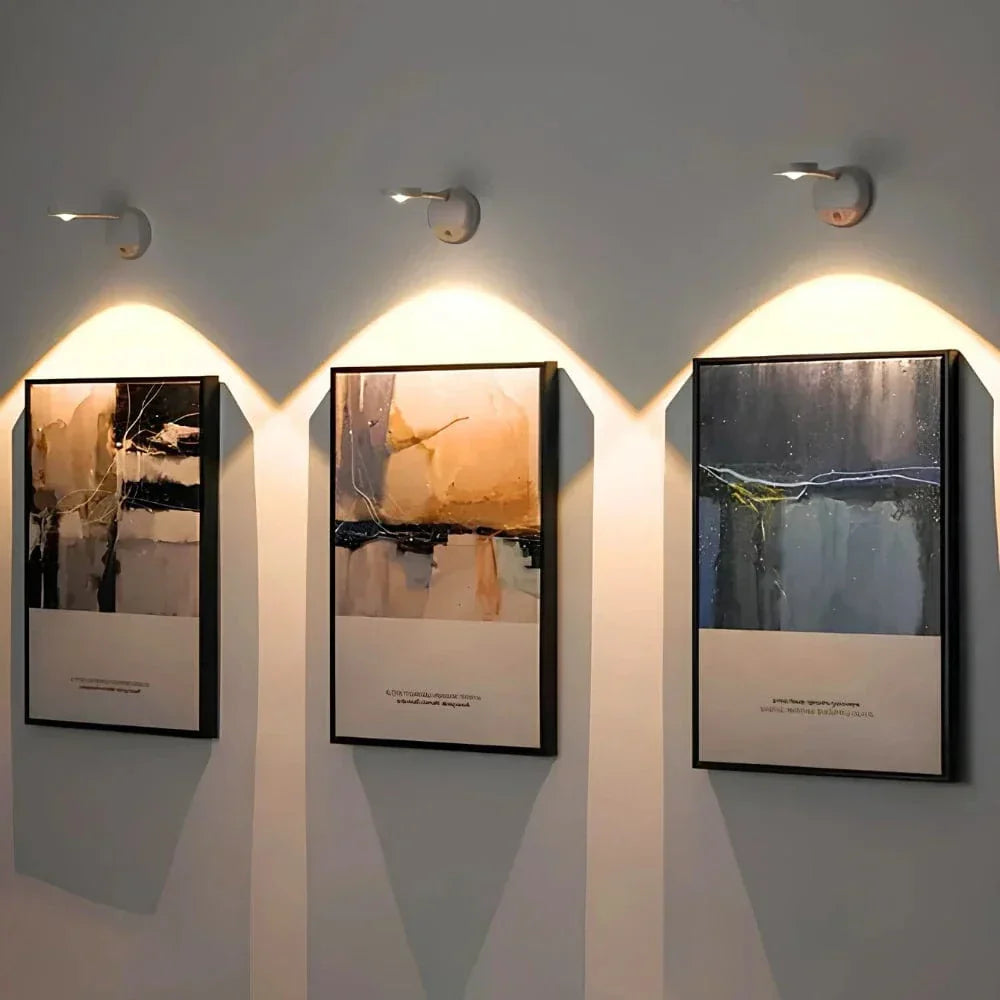 "Sleek LED motion light with 360° rotation, advanced sensor, and customizable colors for versatile lighting in any space."