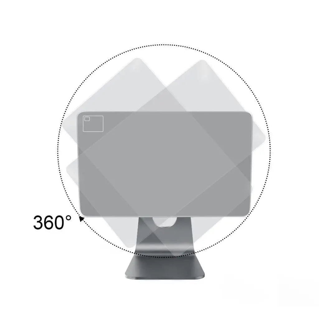 "Sleek magnetic iPad stand holder for home office, compatible with iPad Pro and Air, enhancing modern desk aesthetics."