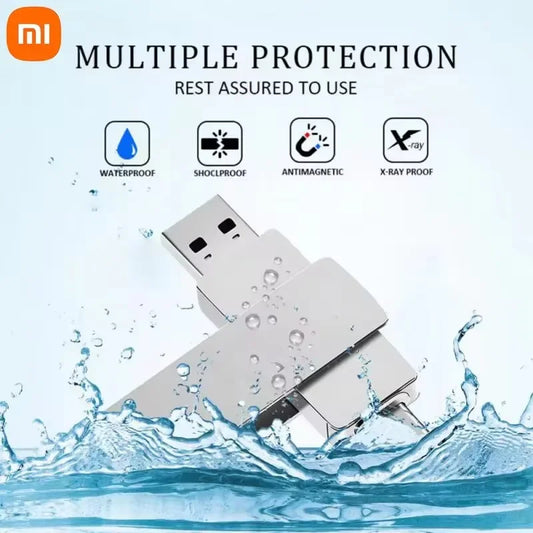 "Sleek metal USB-C & USB 3.2 flash drive, high-capacity up to 16TB, versatile design, professional use, durable build."