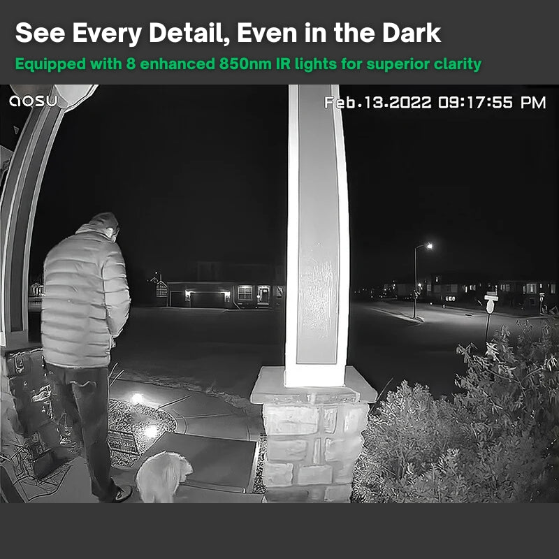 "Smart video doorbell with HD camera, sleek design, weather-resistant, long battery life, ensuring home security."