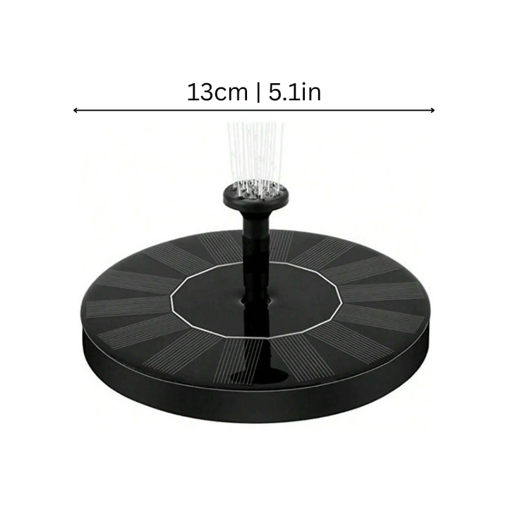 Solar-powered water feature for outdoor use, floating design, customizable spray, eco-friendly garden decoration.