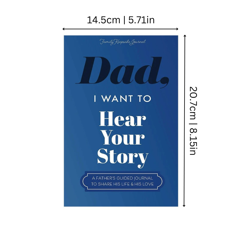 SoulStories Guided Journal, elegant design for family memories, prompts for storytelling, available styles: Dad, Mom, Grandpa