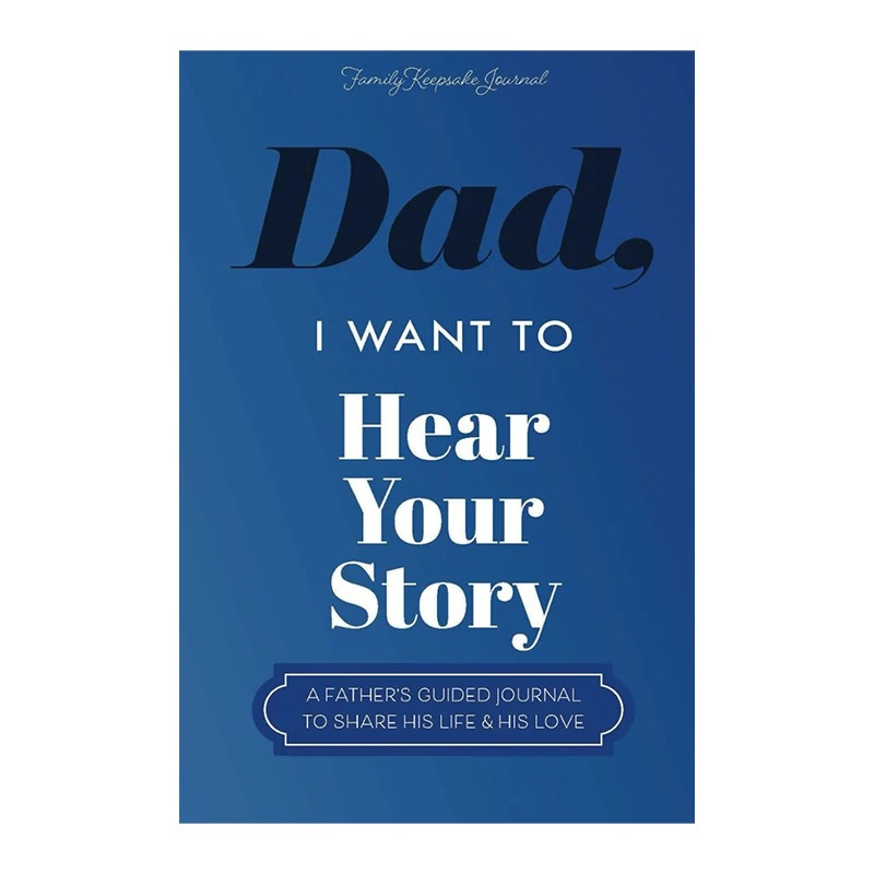 SoulStories Guided Journal, elegant design for family memories, prompts for storytelling, available styles: Dad, Mom, Grandpa
