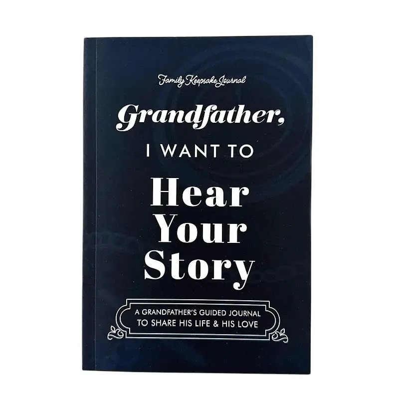SoulStories Guided Journal, elegant design for family memories, prompts for storytelling, available styles: Dad, Mom, Grandpa