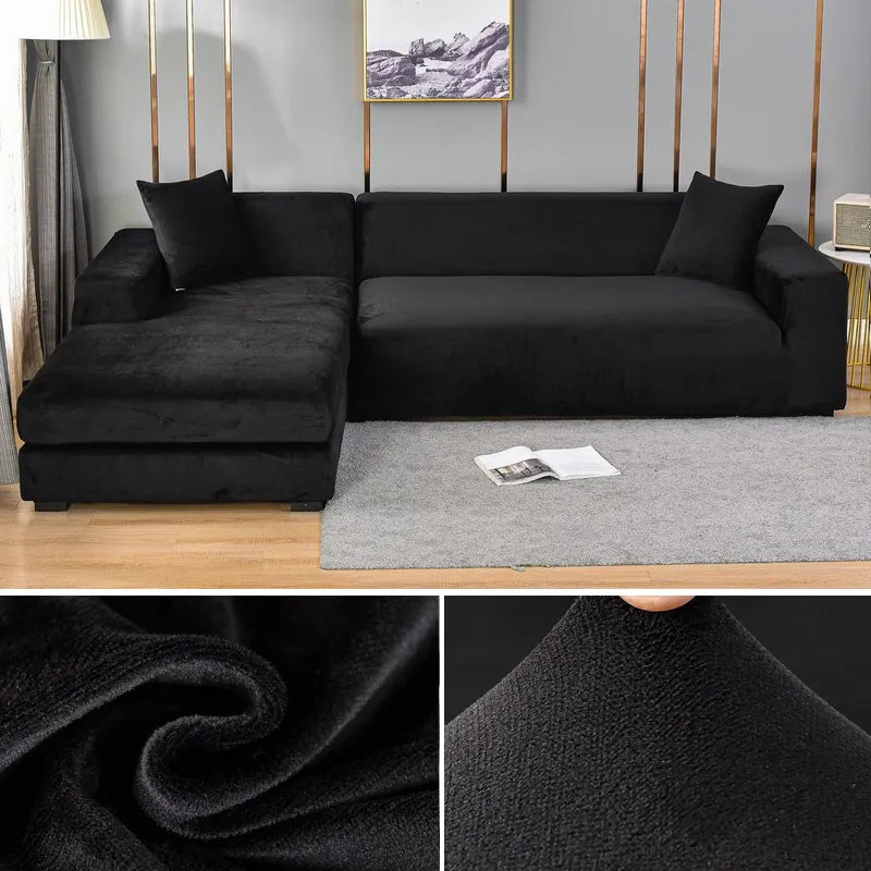 "Stretch-fit wrinkle-free washable sofa cover in beige, elegantly protecting modern couch, ideal for home decoration."