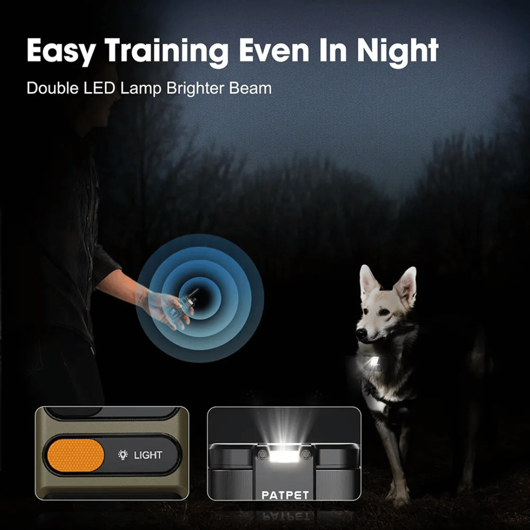 "Sturdy waterproof large dog training collar with 1 mile remote range, ideal for big breeds, shown in outdoor setting"