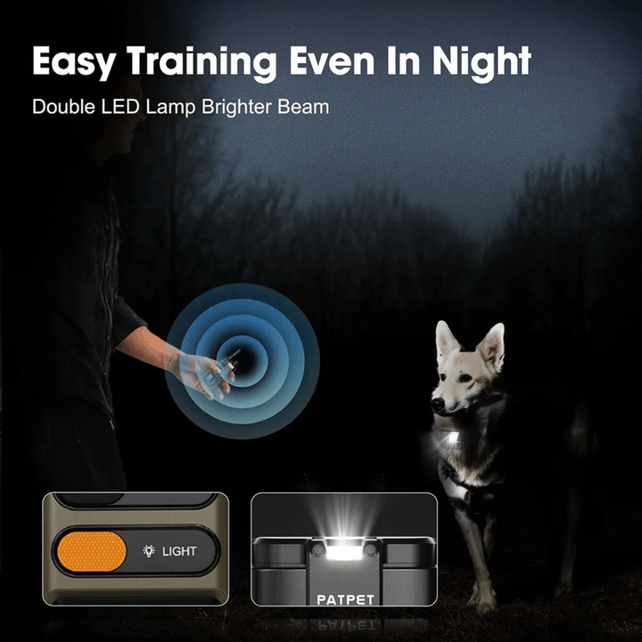 "Sturdy waterproof large dog training collar with 1 mile remote range, ideal for big breeds, shown in outdoor setting"