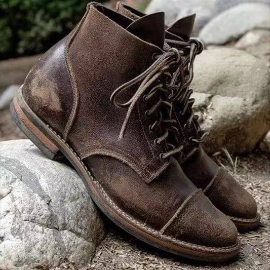 Stylish men's leather boots showcasing premium craftsmanship and versatile design for comfort and durability. Perfect footwea