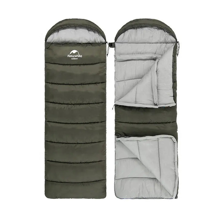 Ultralight women's insulated camping sleeping bag; lightweight, compact, blue fabric ideal for cold-weather adventures.