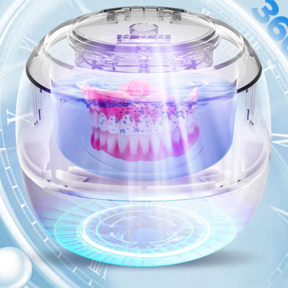 Ultrasonic Portable Denture Cleaner: Compact, sleek design, uses advanced ultrasonic tech for effective denture hygiene every