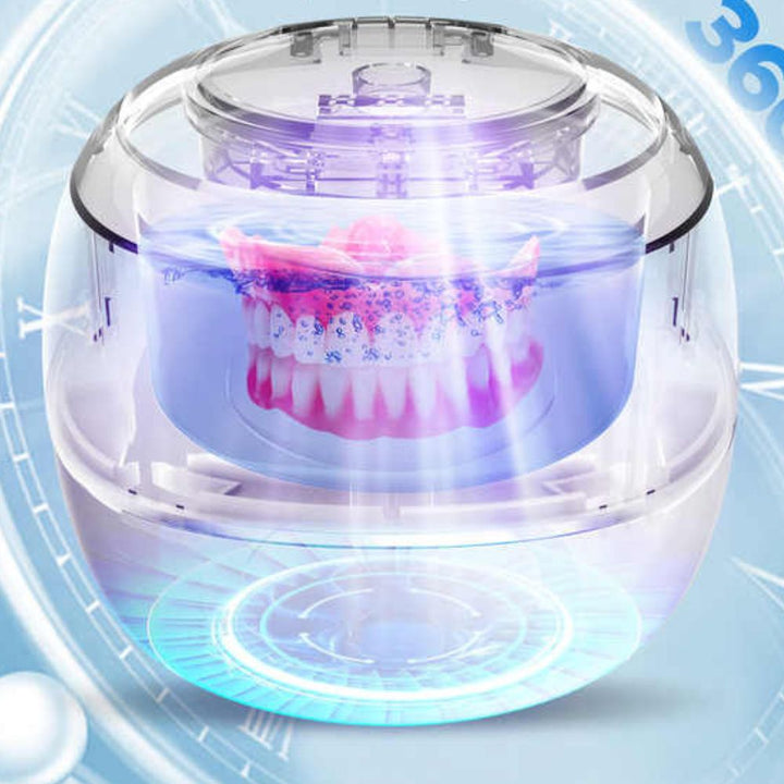 Ultrasonic Portable Denture Cleaner: Compact, sleek design, uses advanced ultrasonic tech for effective denture hygiene every