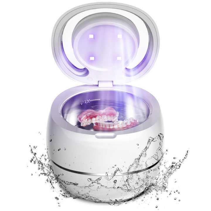 Ultrasonic Portable Denture Cleaner: Compact, sleek design, uses advanced ultrasonic tech for effective denture hygiene every