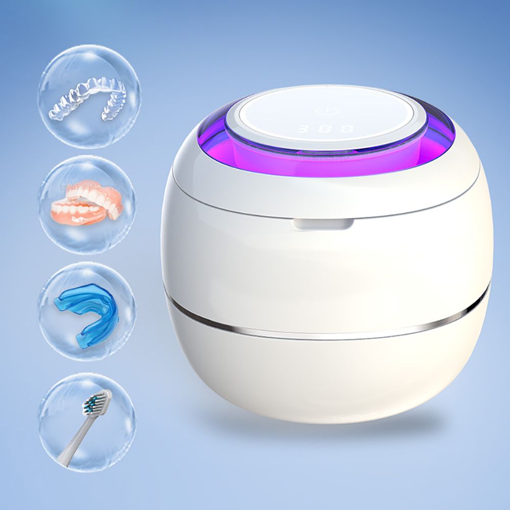 Ultrasonic Portable Denture Cleaner: Compact, sleek design, uses advanced ultrasonic tech for effective denture hygiene every
