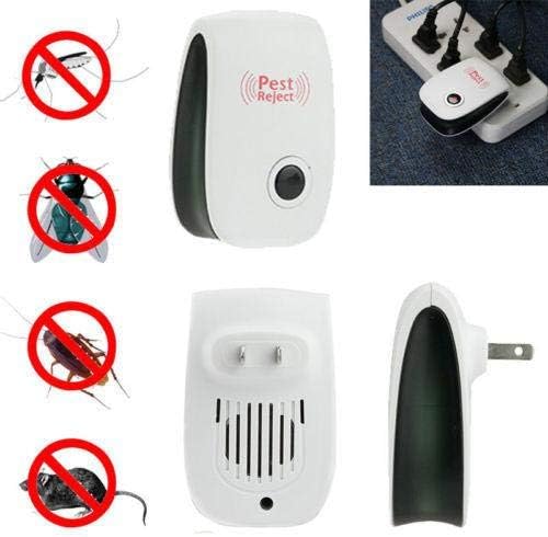 "Ultrasonic squirrel repeller device for outdoor pest control, eco-friendly, silent, blends into garden décor, effective"