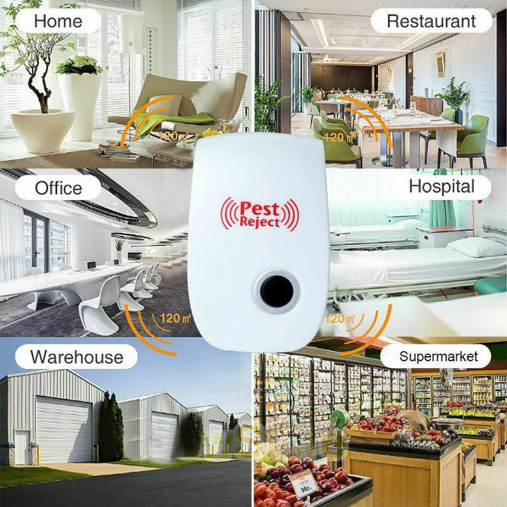 "Ultrasonic squirrel repeller device for outdoor pest control, eco-friendly, silent, blends into garden décor, effective"