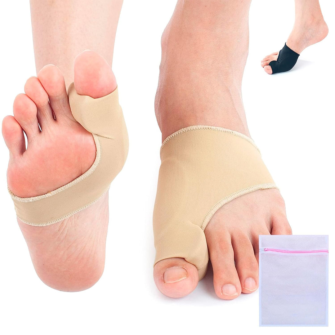 "Unisex bunion relief silicone corrector with gel padding, offers pain relief and toe alignment with durable medical grade si