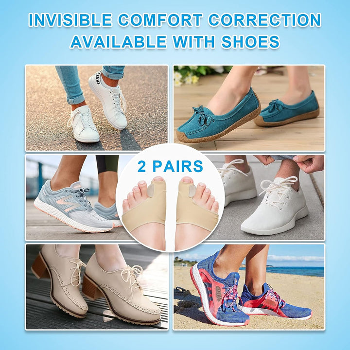 "Unisex bunion relief silicone corrector with gel padding, offers pain relief and toe alignment with durable medical grade si
