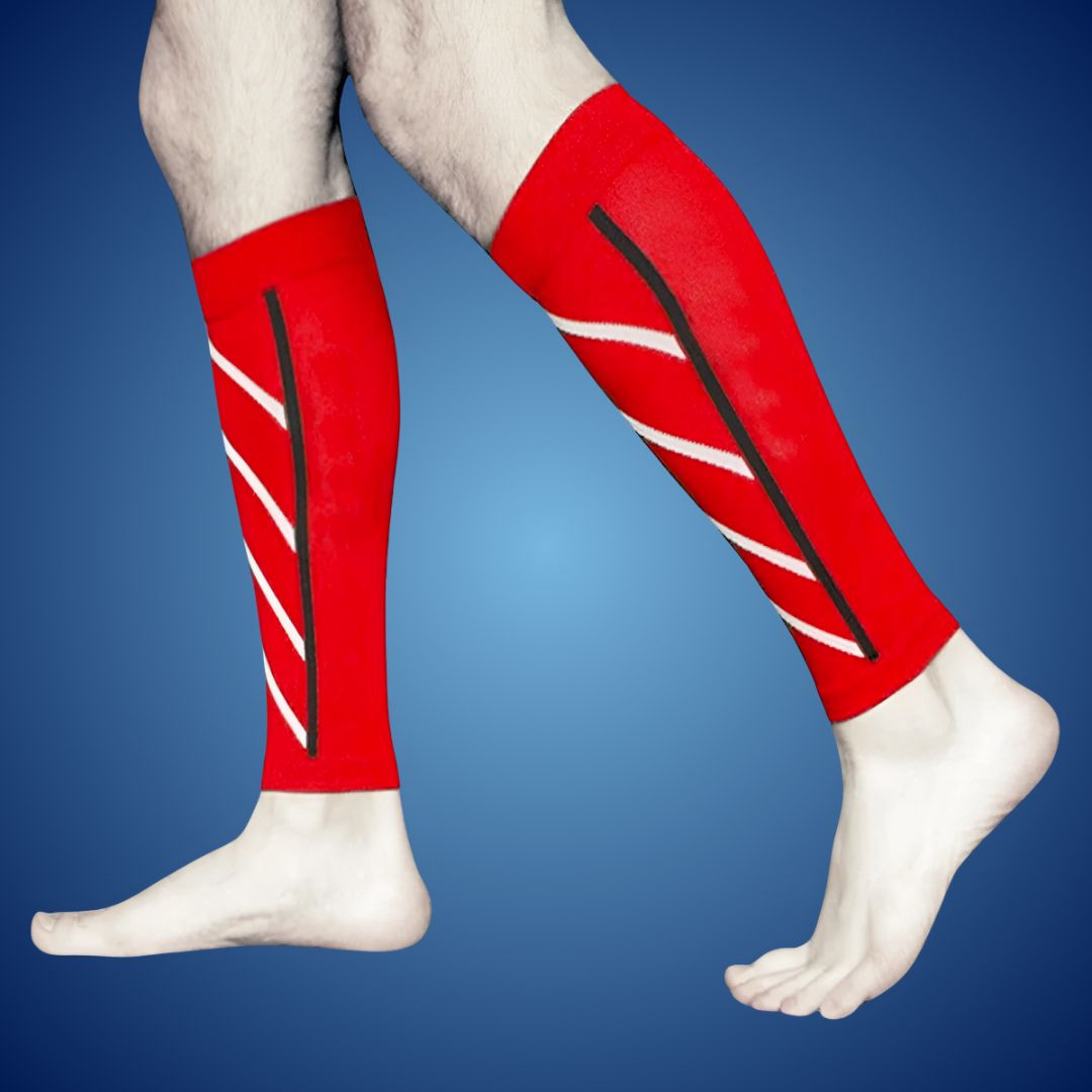 "Unisex calf compression sleeves in sleek design for enhanced circulation, available in various colors for pain relief and co
