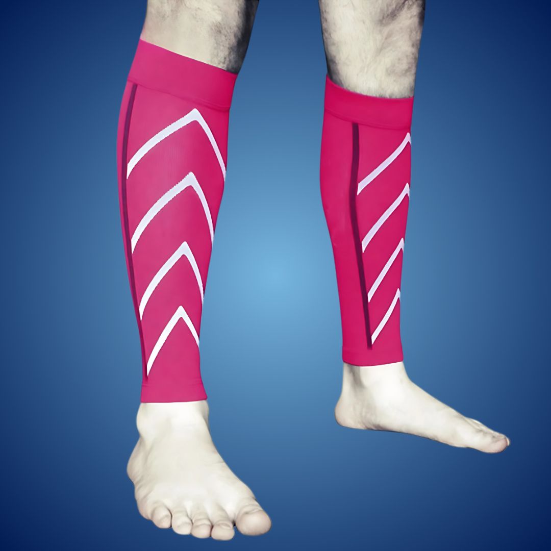 "Unisex calf compression sleeves in sleek design for enhanced circulation, available in various colors for pain relief and co
