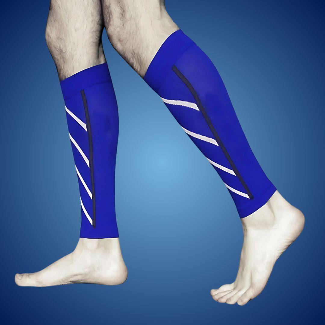 "Unisex calf compression sleeves in sleek design for enhanced circulation, available in various colors for pain relief and co