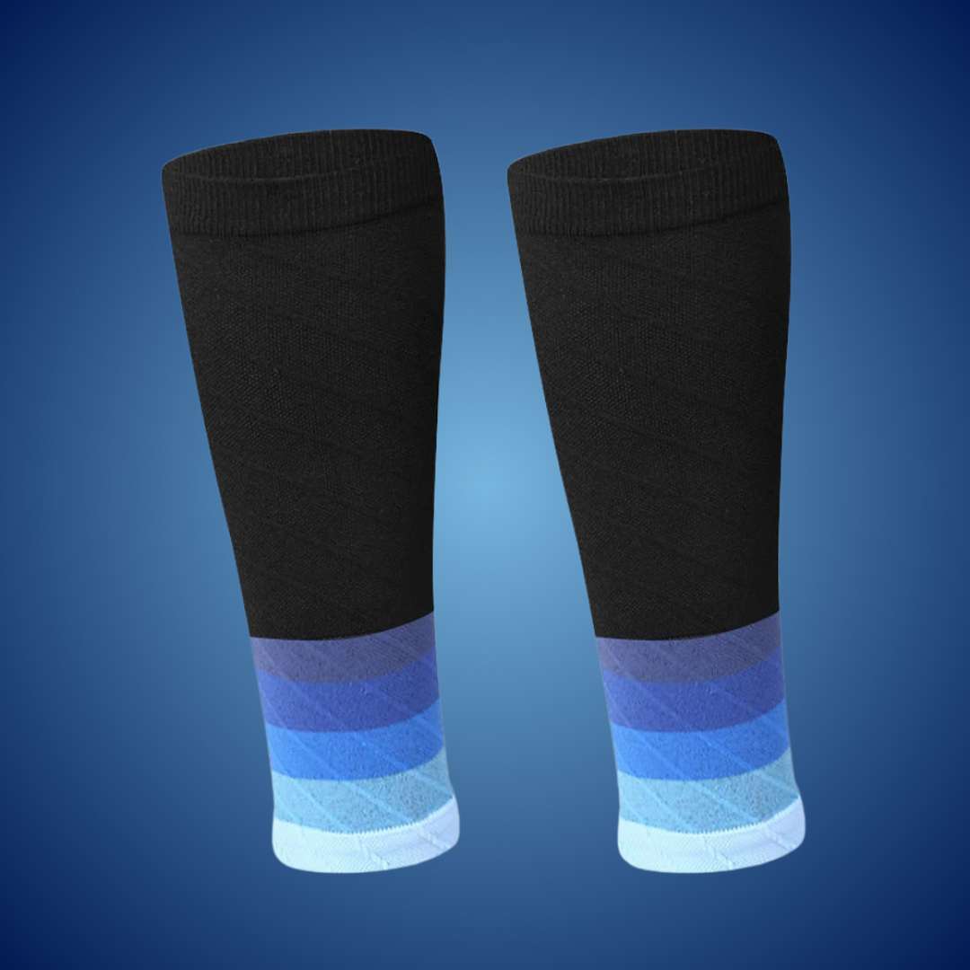 "Unisex calf compression sleeves in sleek design for enhanced circulation, available in various colors for pain relief and co