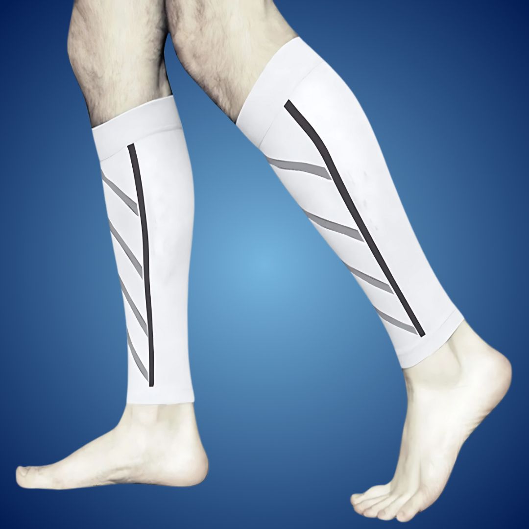 "Unisex calf compression sleeves in sleek design for enhanced circulation, available in various colors for pain relief and co