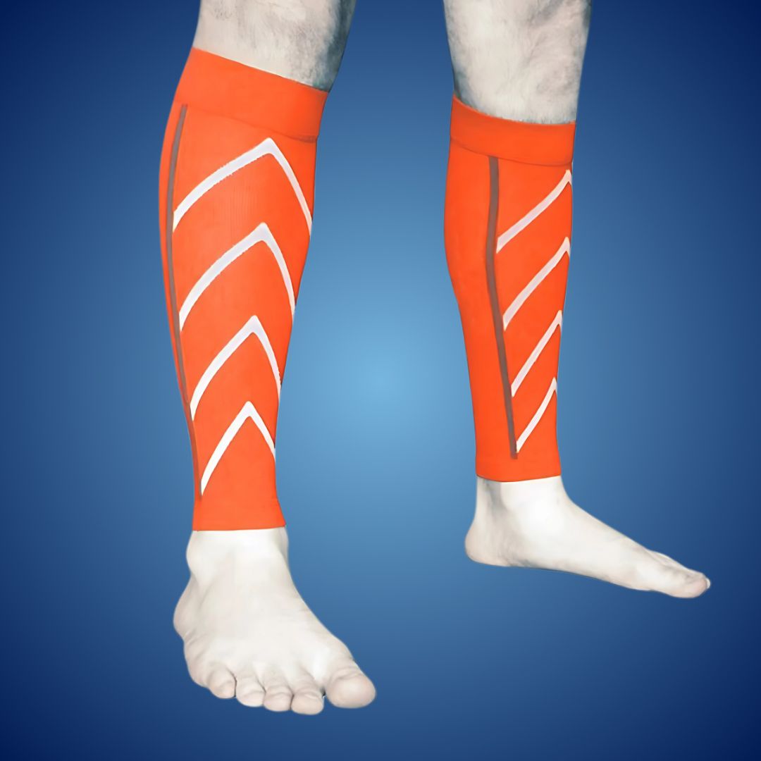 "Unisex calf compression sleeves in sleek design for enhanced circulation, available in various colors for pain relief and co