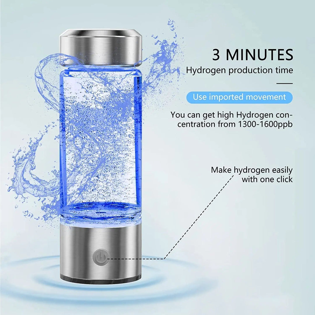 "Unisex Hydrogen Water Bottle - Sleek ergonomic design, antioxidant infuser for wellness, health boost with portable use."