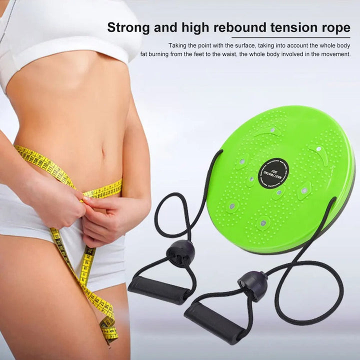 Unisex magnetic waist twisting disc in vibrant colors with massage points, enhancing balance, core strength, and flexibility.
