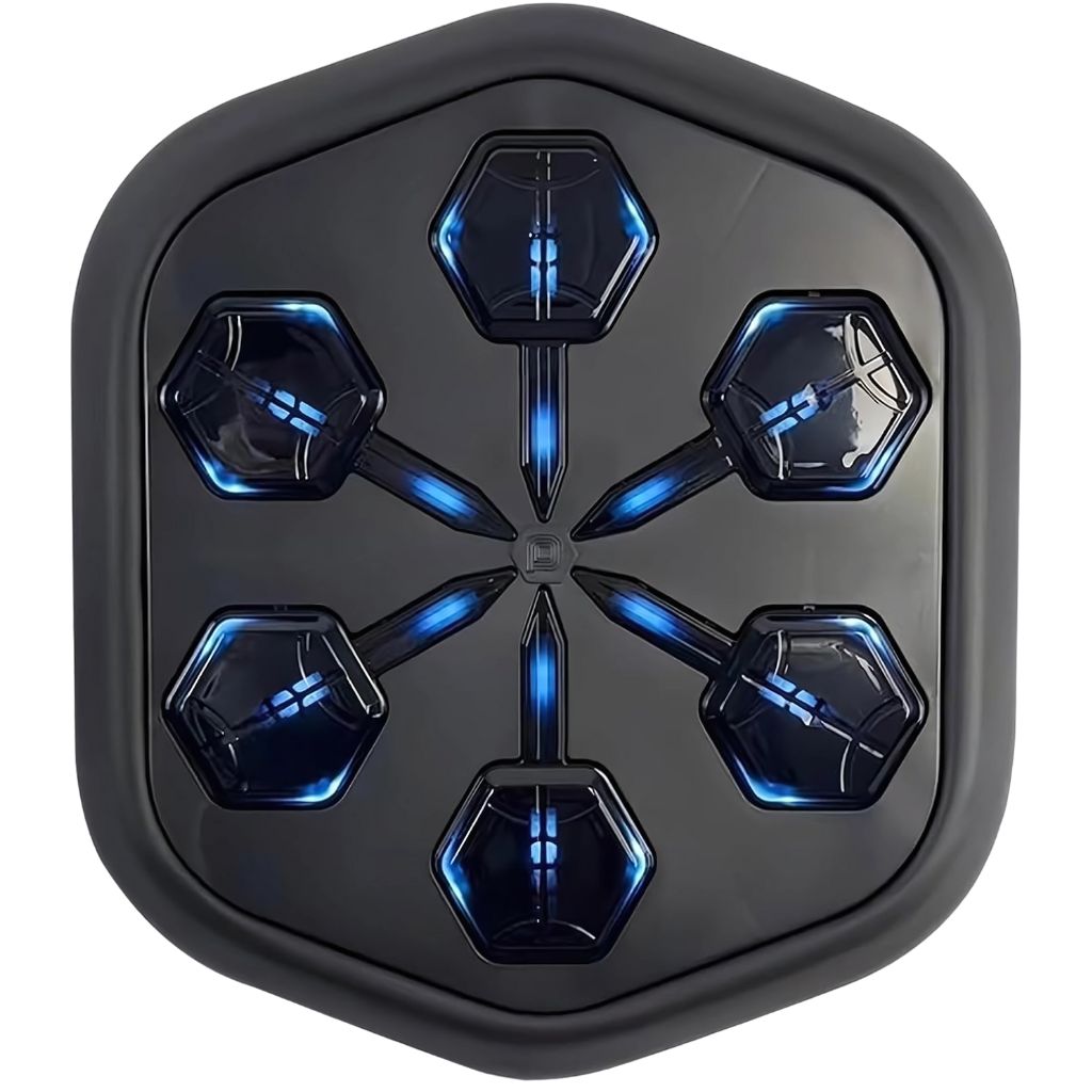 "Unisex Rhythm Punch Max Boxing Trainer with sleek design, digital display, music sync feature for immersive home gym workout