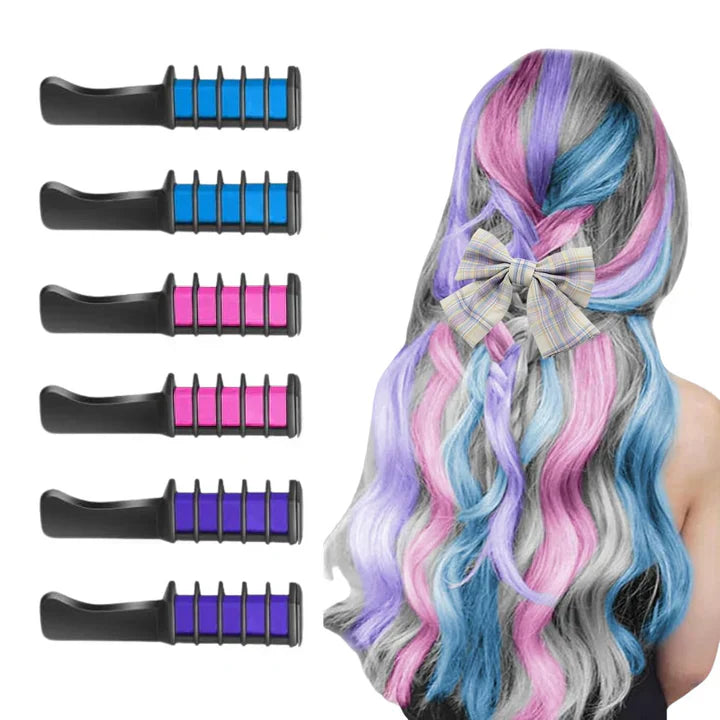 Unisex vibrant temporary hair chalk sticks in bold, blendable colors for safe, washable application on various hair types.
