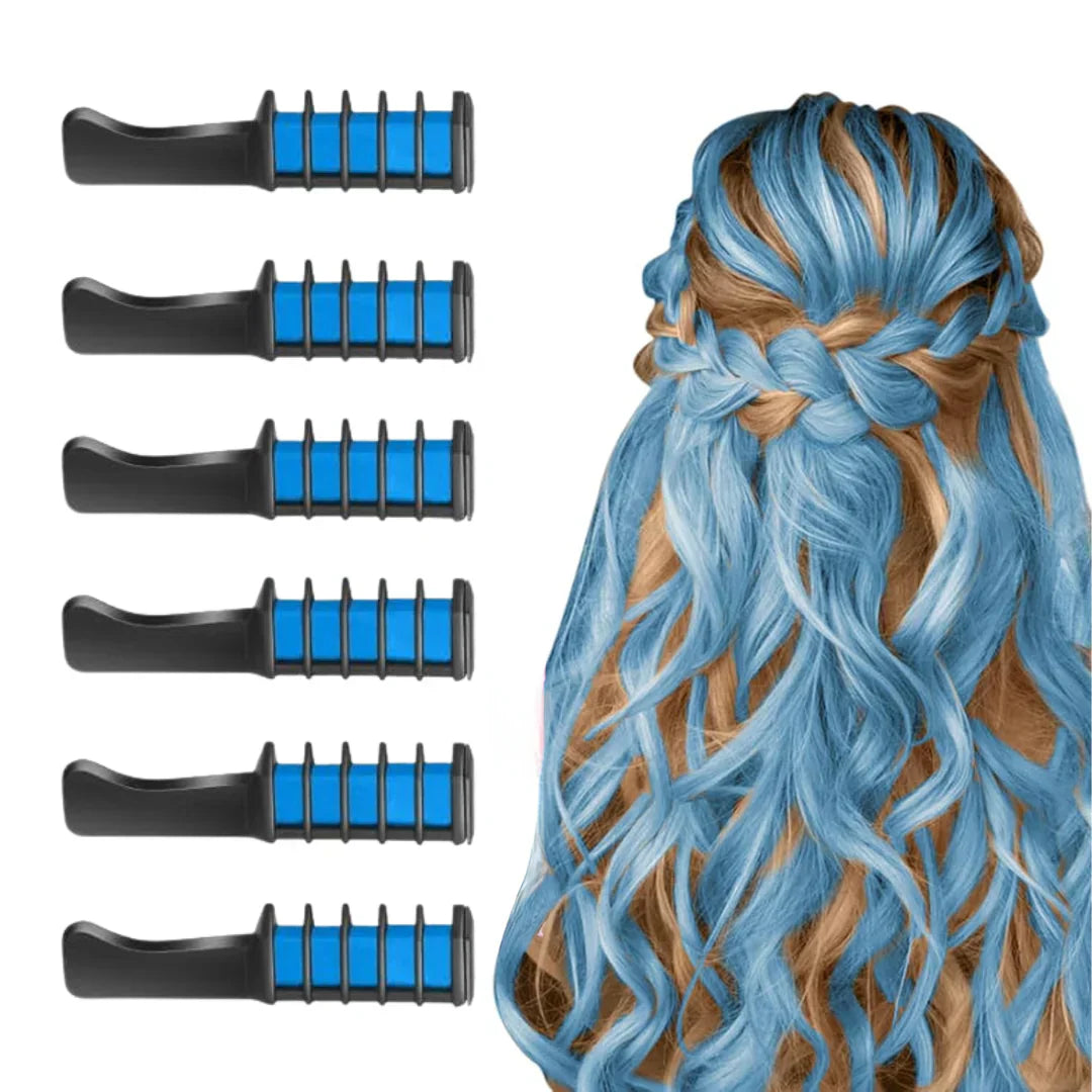 Unisex vibrant temporary hair chalk sticks in bold, blendable colors for safe, washable application on various hair types.
