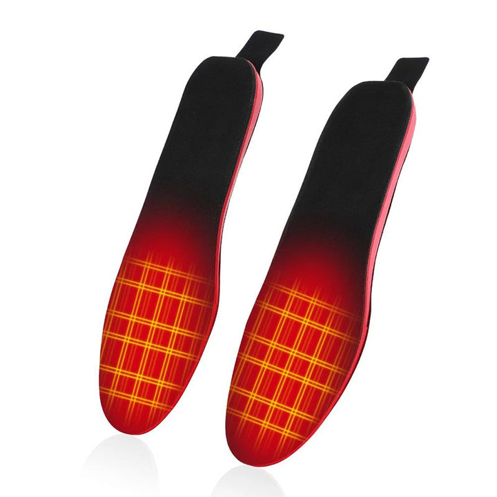 "Unisex wireless heated insoles with remote control, sleek design, flexible, rechargeable, perfect for cold weather activitie