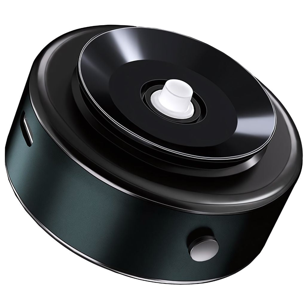 "Universal magnetic car phone holder with suction base, sleek black design, strong grip, adjustable for optimal view."