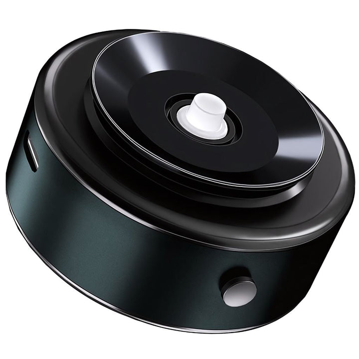 "Universal magnetic car phone holder with suction base, sleek black design, strong grip, adjustable for optimal view."