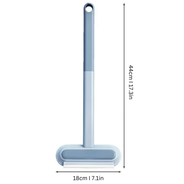 "Universal pet hair remover multi-surface cleaner, handheld tool with ergonomic grip, removes fur from clothes, furniture."